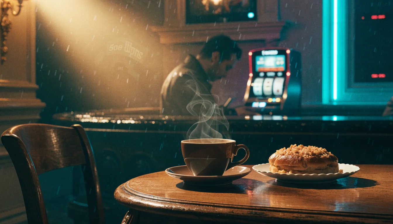 Wiener Café mit Kaffeee, Gebäck und verdecktem Spielautomaten