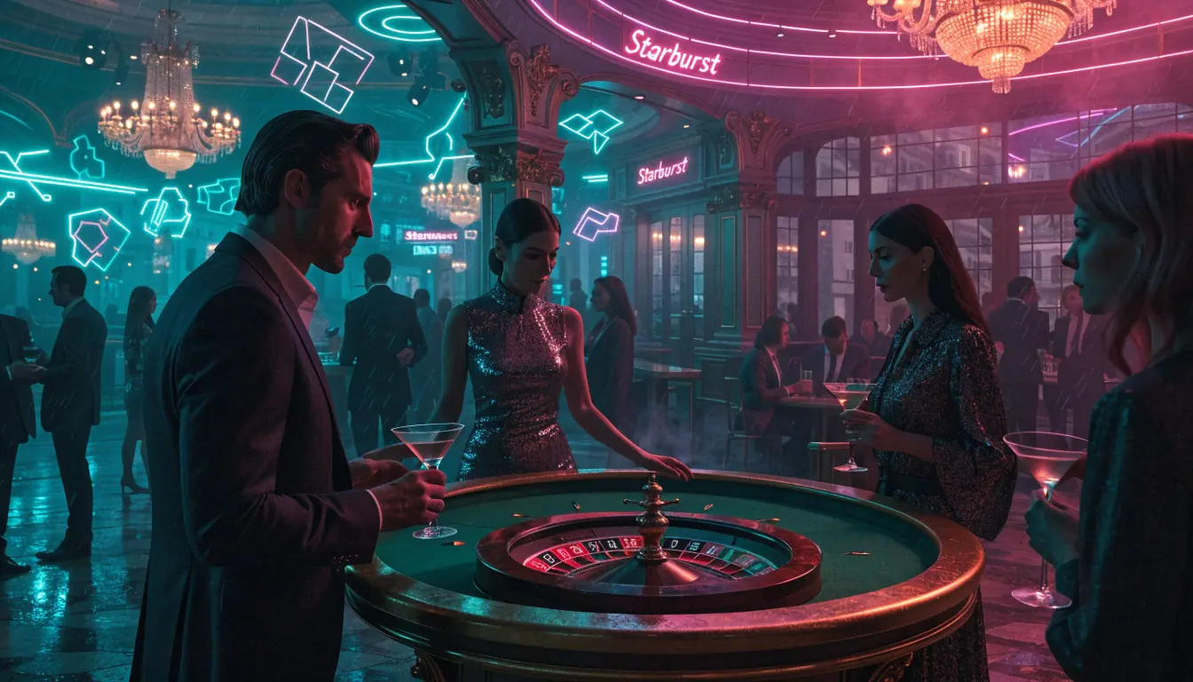 Luxuriöser Wiener Casino-Lounge mit Art Nouveau Dekor und Roulette.
